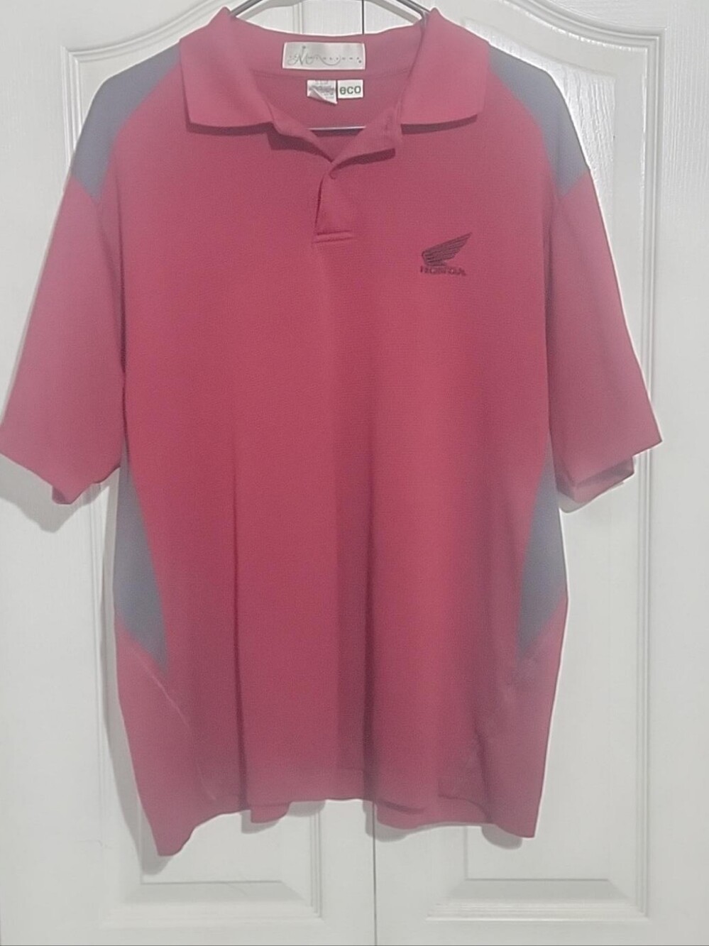Honda Wing Logo Men’s Performance Polo Shirt Red Gray
